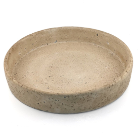Aardewerk dienblad rond beige