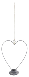 Candle holder f/tealight heart-shaped