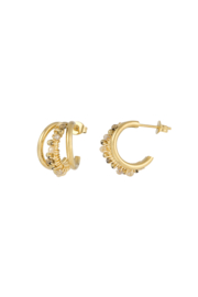 Bead bliss oorbellen - beige & goud