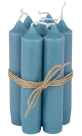 Short dinner candle petrol blue