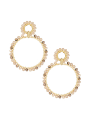 Circle of colours oorbellen - beige & goud