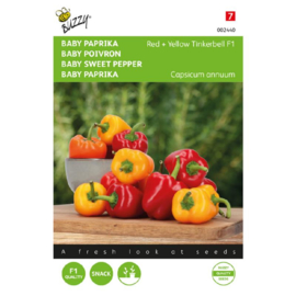 Snackpaprika baby red + Yellow 'Tinkerbell F1' , Capsicum annuum