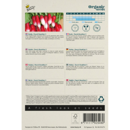 Radijs 'French Breakfast 3', Raphanus sativus var sativus Biologisch