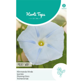 Ipomoea tricolor 'Milky Way', Klimmende Winde