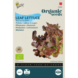 Eikenbladsla pluksla 'Red Salad Bowl', Lactuca sativa Biologisch
