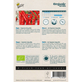 Peper 'Cayenne long slim' , Capsicum annuum Biologisch