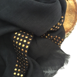 Shawl zwart met studs