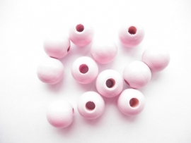 Speenkoord Kraal Hout Pastel Roze 12mm