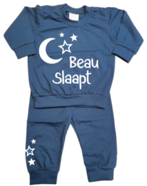Kinder Pyjama (naam) Slaapt met maan en sterren | pyjama met naam