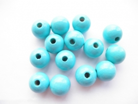 Speenkoord Kraal Hout Turquoise 12mm