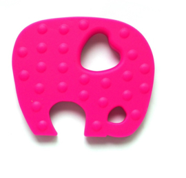 Silicone Bijt Olifant Fuchsia