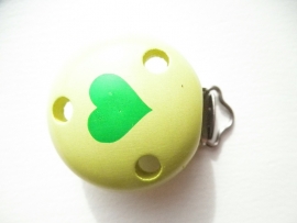 Speenclip Hart Licht Groen/Groen