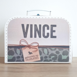 Koffertje van print van het geboortekaartje | Vince