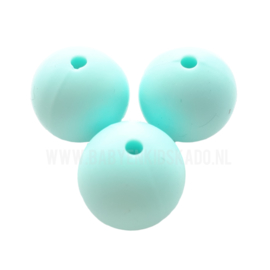 Silicone Kraal Licht Turquoise 15mm | voor het maken van een spenenkoord