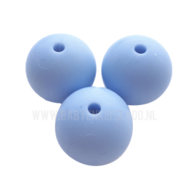 Siliconen Kralen Rond Serenity Blauw 15mm | voor het maken van een speenkoord