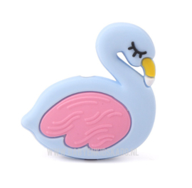 Silicone Kraal voor speenkoord Flamingo Licht Blauw 30x32mm