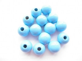 Speenkoord Kraal Hout Baby Blauw 12mm