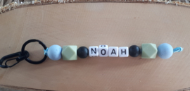 Sleutelhanger met naam met siliconen kralen | Model Noah