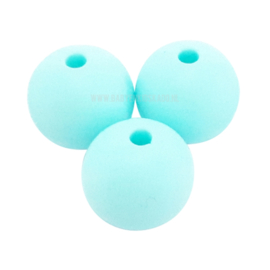 Siliconen Kraal  Licht Turquoise 12mm | kralen voor het maken van een spenenkoord