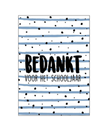 Ansichtkaart 'Bedankt voor het schooljaar'