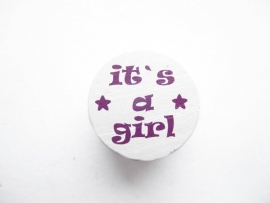 It's a Girl Donker Paars 20mm