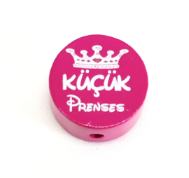 Speenkoord Kraal Kucuk Prenses Donker Roze 20mm