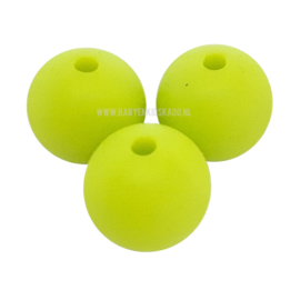 Siliconen Kraal Lime Groen 12mm | kralen voor het maken van een bijtring
