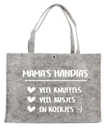 Vilten tas met opdruk 'Mama's handtas' | Leuk cadeau voor jouw moeder