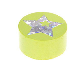 Schijfkraal Ster Glitter Licht Groen 20mm