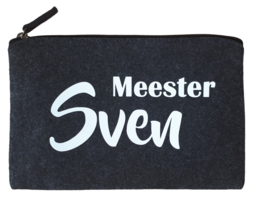 Mooie grote vilten Etui voor de Meester | Meester kado voor dag van de leraar, einde school jaar of verjaardag van de meester