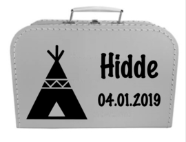 Kinder Koffertje met naam en geboortedatum model Hidde, 25cm