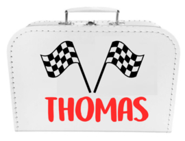 Kinder Koffertje Formule 1 met naam model Thomas, 25cm