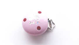 Speenclip 'I Love You' Pastel Roze