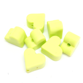 Silicone Kraal Hartje voor Speenkoord Licht Groen 10x8mm