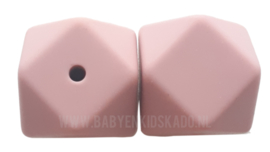 Siliconen Kraal Hexagon 14mm Blush