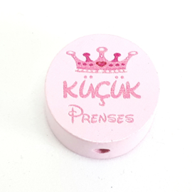 Speenkoord Kraal Kucuk Prenses Pastel Roze 20mm