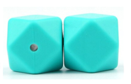 Siliconen Kraal Hexagon 17mm Turquoise