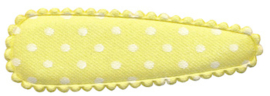 Haarkniphoesje Geel met witte stippen 5 cm
