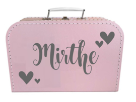 Kinder Koffertje met naam en geboortedatum model Mirthe, 25cm