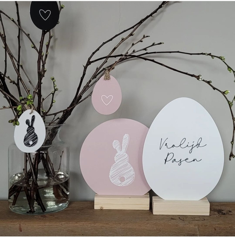 Decoratie Ei Vrolijk Wit | Pasen | Baby & Kids