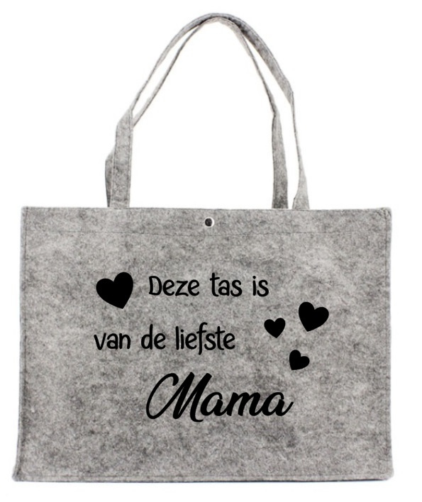 boter hotel Speciaal Vilten tas met opdruk ''Deze tas is van de liefste mama' | Moederdag |  Bedrukte tassen | Baby & Kids Kado