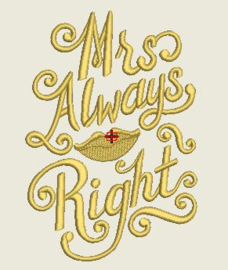 Handdoek "Mrs Always Right"