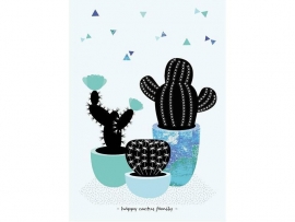 Poster "happy cactus family" (Sparkling Paper)