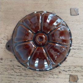 Oude bruine puddingvorm rond ø16 cm