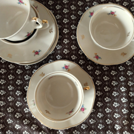 Brocante kopjes bloem set 4 stuks