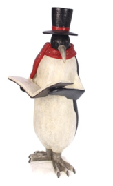 Pinguin met boek en rode sjaal (Meander)