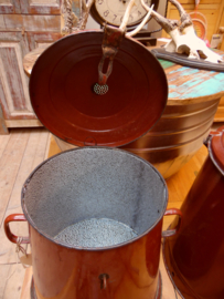 Emaille vetpot  /reuzelpot roodbruin ø36 cm