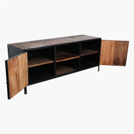 Industrieel dressoir teakhout metaal 150*45*60 cm