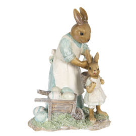 Decoratie moeder paashaas met kind (Clayre & Eef)