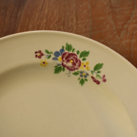 Set van 4 oude ontbijtbordjes bloemetje ø21 cm